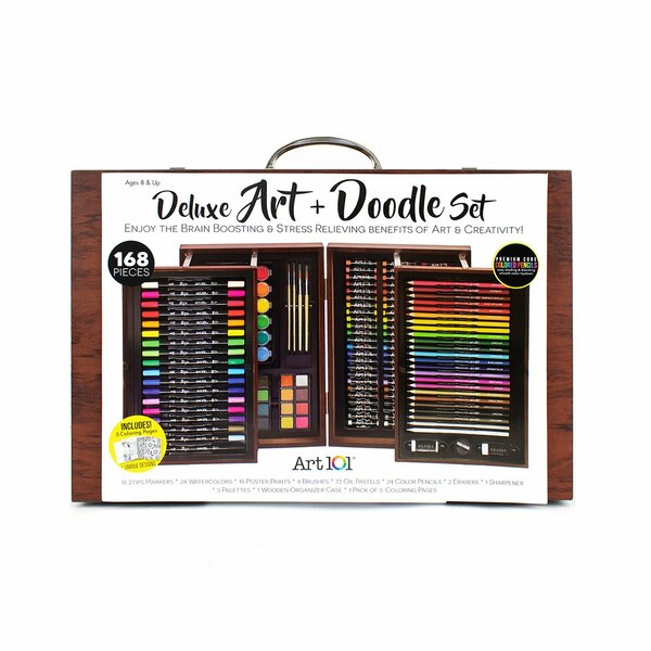 Art 101 Deluxe Art & Doodle Wood 168-Piece Art Set 53168MB